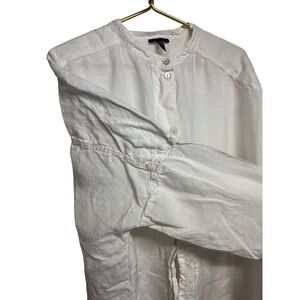 OSKA linen top white button up with shell buttons size 2XL